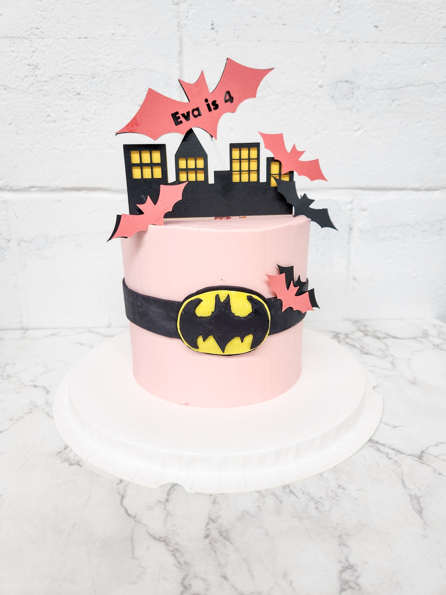 Batgirl Logo Pink Gotham City Edible Cake Topper Image ABPID03335 – A  Birthday Place